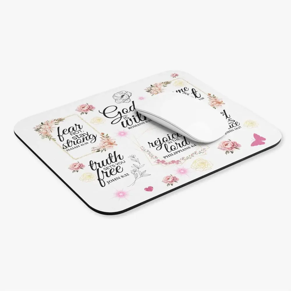 Floral Bible Verse Mouse Pad | Christian Desk Decor